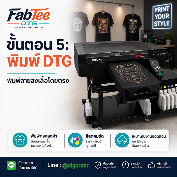 ขั้นตอนพิมพ์ DTG